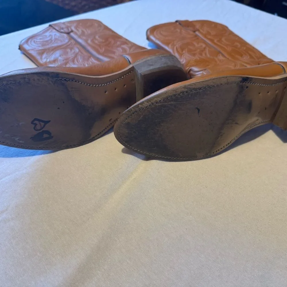 WOLVERINE MEN 9.5 Tan / butterscotch‎ Leather Western Cowboy Boots